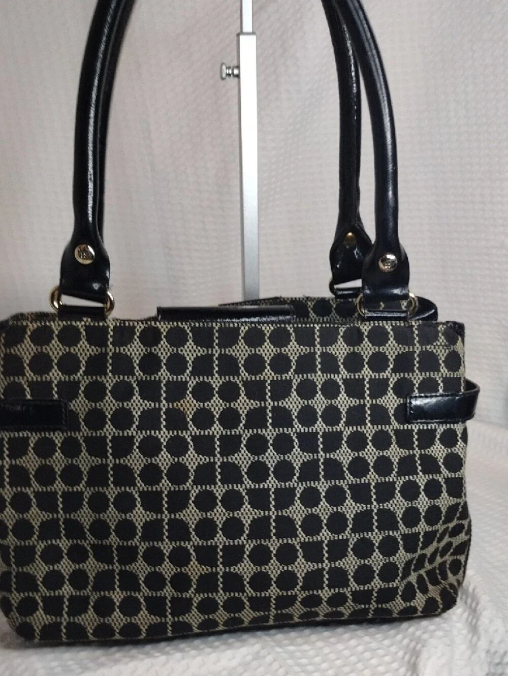 kate spade Black and Cream Patterned Shoulder Bag
